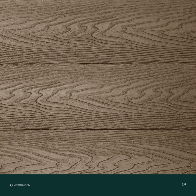 Террасная доска пустотелая с тиснением под дерево/вельвет CM Decking Robust,140*25*3000мм (merbau/мербау)