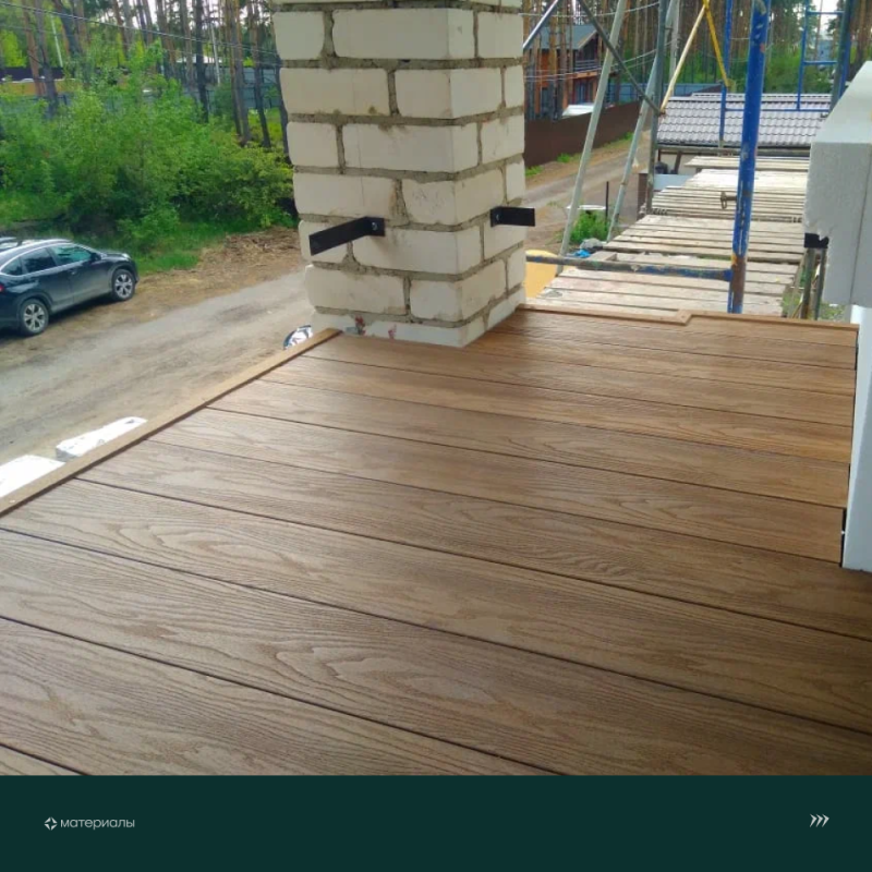 Террасная доска пустотелая с тиснением под дерево/вельвет CM Decking Bark,140*25*3000мм (teak/тик)
