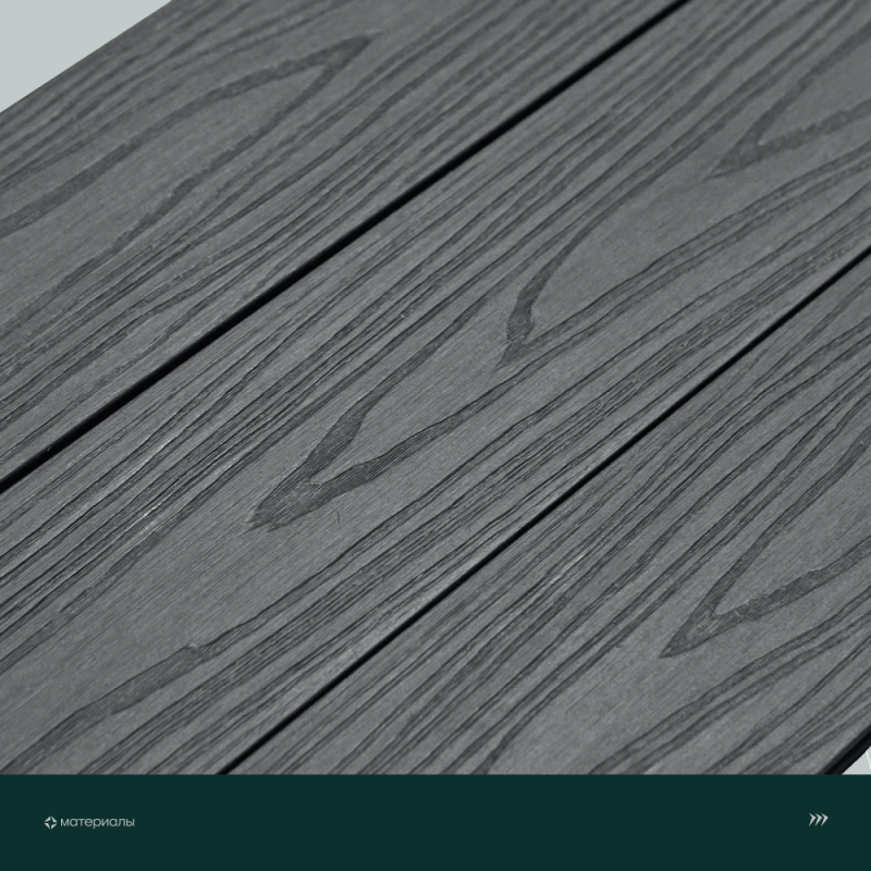 Террасная доска пустотелая с тиснением под дерево CM Decking Reverse,138*23*3000мм (walnut-charcoal/волнат-чаркол)