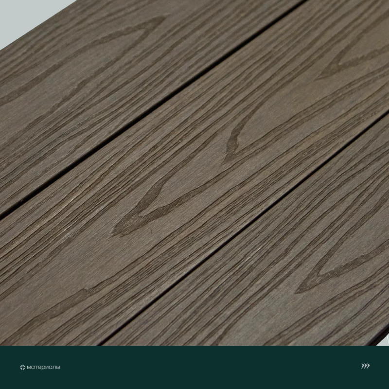 Террасная доска пустотелая с тиснением под дерево CM Decking Reverse,138*23*3000мм (walnut-charcoal/волнат-чаркол)