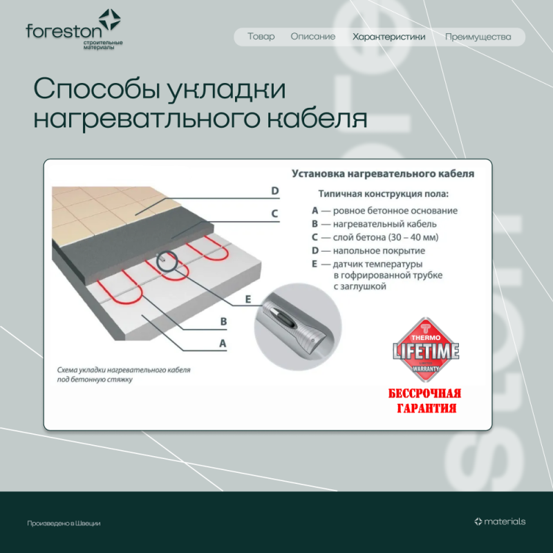 Теплый пол в стяжку Thermocable SVK-20, 18 м