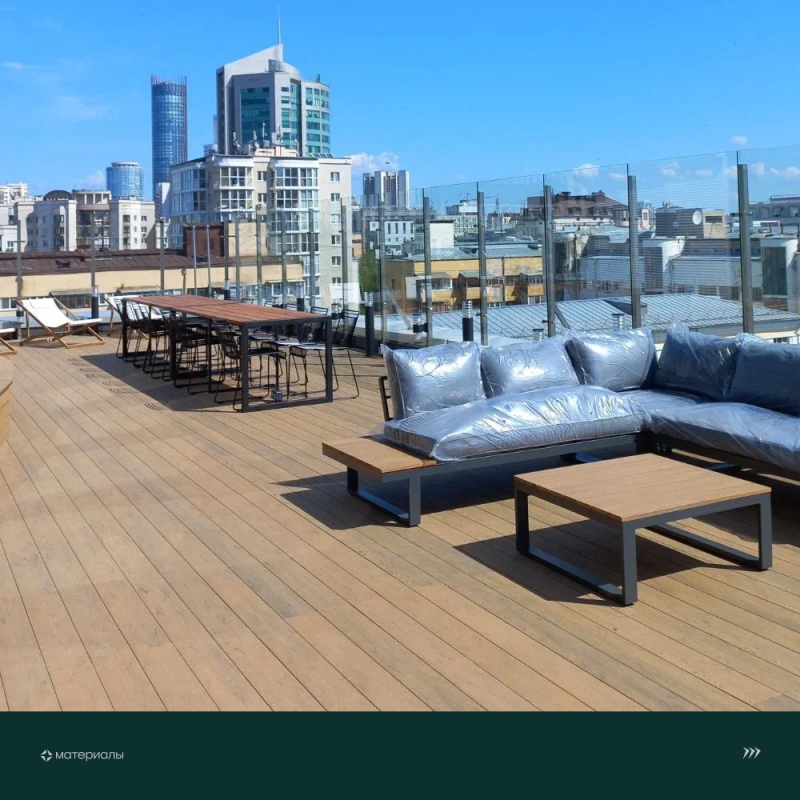 Террасная доска пустотелая с тиснением под дерево/вельвет CM Decking Mix,135*25*3000мм (teak/тик)