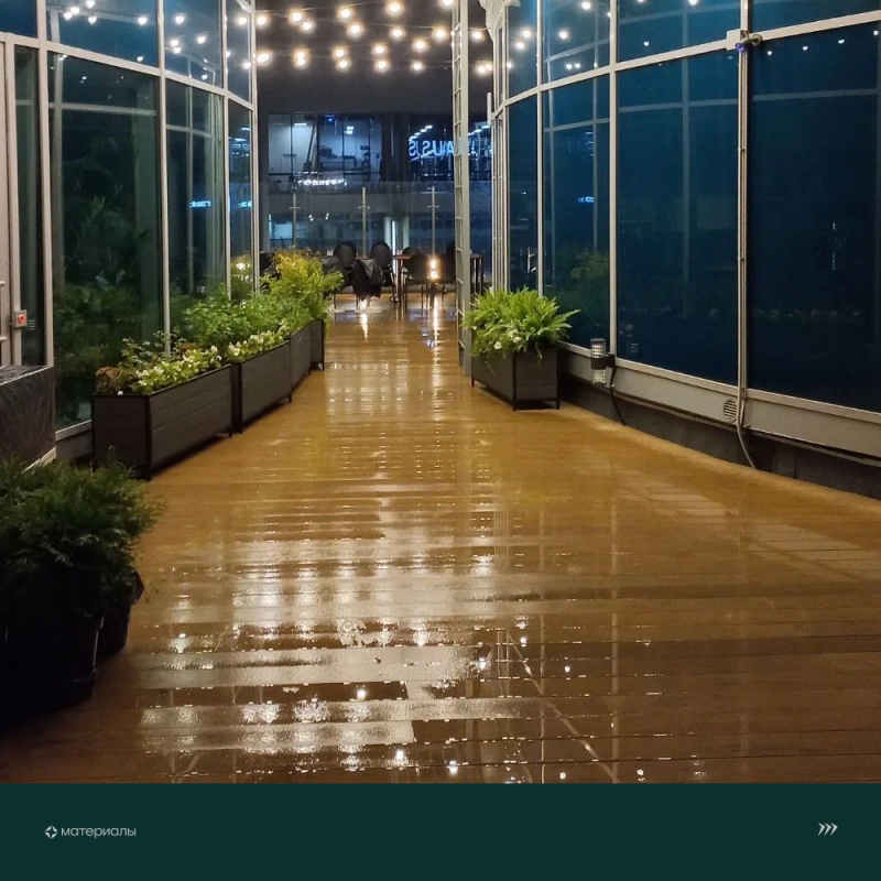 Террасная доска пустотелая с тиснением под дерево/вельвет CM Decking Mix,135*25*3000мм (teak/тик)