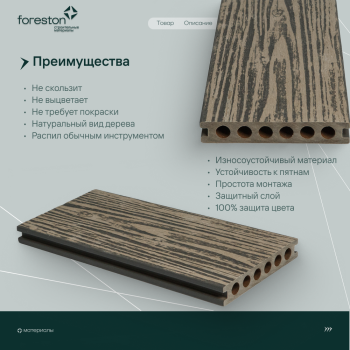 Террасная доска пустотелая с тиснением под дерево CM Decking Zebrano,138*23*3000мм (beige/бежевый)