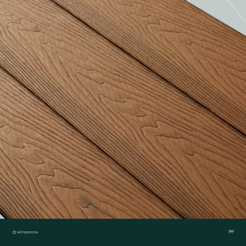 Террасная доска полнотелая с тиснением под дерево/вельвет CM Decking Robust Solid,140*20*3000мм (teak/тик)