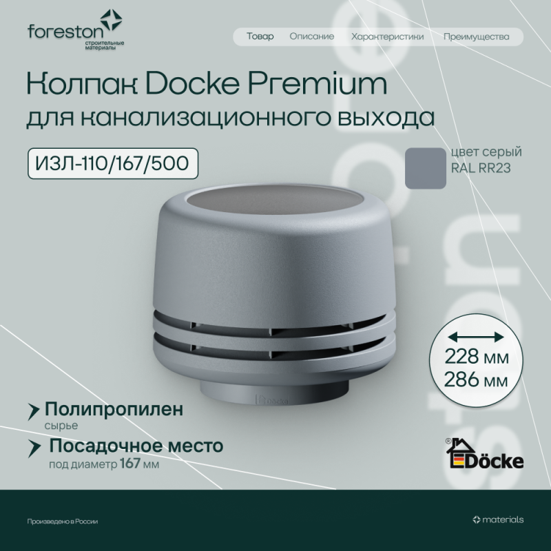 Колпак ИЗ 110 Docke, серый