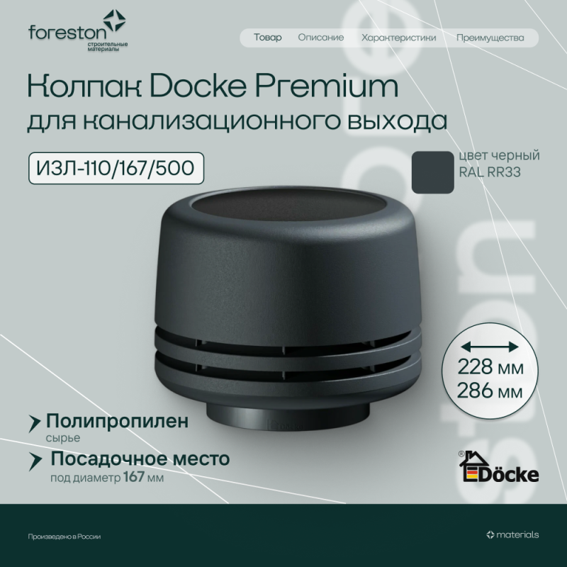 Колпак ИЗ 110 Docke, черный