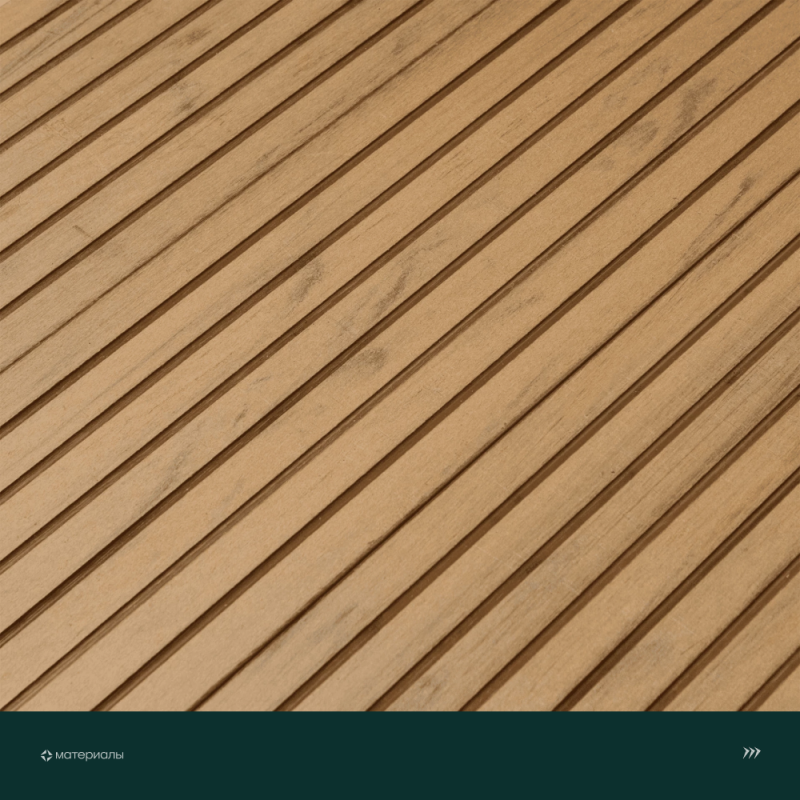 Террасная доска пустотелая с тиснением под дерево/вельвет CM Decking Robust,140*25*3000мм (teak/тик)